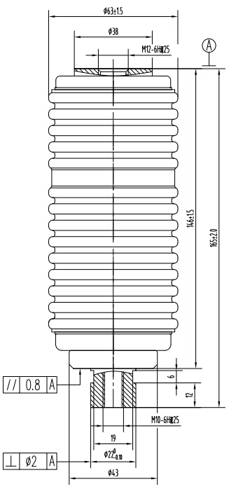 接觸器用真空滅弧室 TJ340A結(jié)構圖